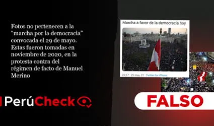 Es falso que fotos virales hayan sido tomadas en la “marcha por la democracia”