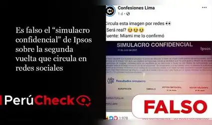 Es falso el “simulacro confidencial” de Ipsos sobre la segunda vuelta que circula en redes sociales