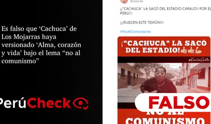 Es falso que ‘Cachuca’ de Los Mojarras haya versionado “Triciclo Perú” bajo el lema “no al comunismo”