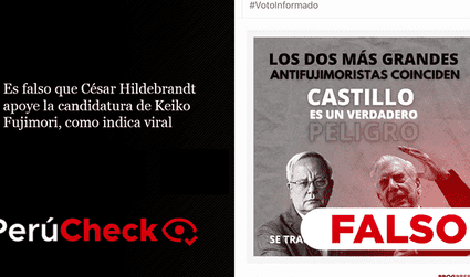 Es falso que César Hildebrandt apoye la candidatura de Keiko Fujimori, como indica viral