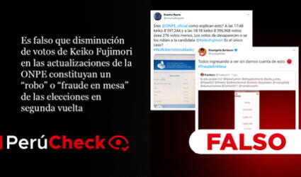 Es falso que disminución de votos de Fujimori en actualizaciones de la ONPE pruebe “robo” o “fraude” en elecciones