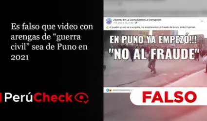Es falso que video con arengas de “guerra civil” sea de Puno en 2021