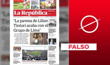 Es falsa la portada de La República sobre opositora venezolana Lilian Tintori