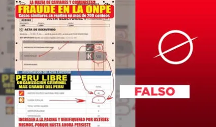 Es falso que un acta en Lima representa un “fraude en la ONPE”