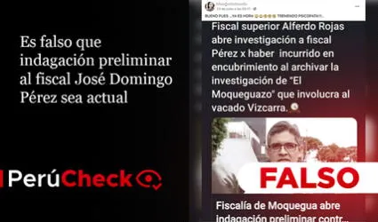 Es falso que indagación preliminar al fiscal José Domingo Pérez sea actual