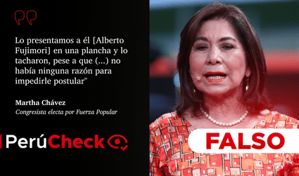 Es falso que “no hubo razón” para tachar la candidatura presidencial de Alberto Fujimori en 2006, como afirmó Martha Chávez