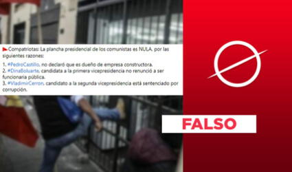 Es falso que plancha presidencial de Perú Libre es “nula” porque Castillo no declaró empresa