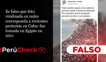 Es falso que foto viralizada en redes corresponda a recientes protestas en Cuba: fue tomada en Egipto en 2011 
