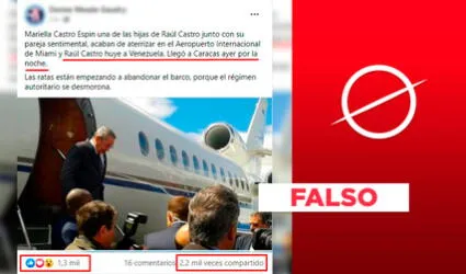 Es falso que la foto de Raúl Castro bajando de un avión demuestre que huyó de Cuba a Venezuela