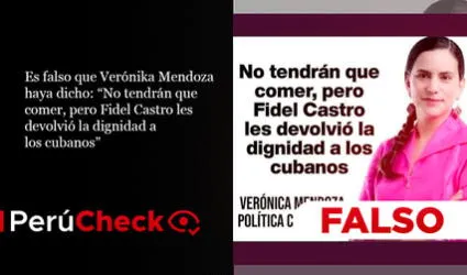 Es falso que Verónika Mendoza haya dicho: “No tendrán que comer, pero Fidel Castro les devolvió la dignidad a los cubanos”