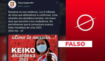 No, Fuerza Popular no anunció la candidatura de Keiko Fujimori a la alcaldía de Lima 