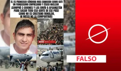 Es falso que supuesto famoso empresario haya enviado aviones para sacar a la gente de Afganistán
