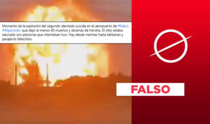 Es falso que video muestra una explosión en aeropuerto de Kabul, Afganistán