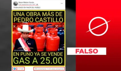 Es falso que el balón de gas en Puno cuesta 25 soles, como señala viral