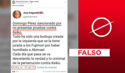 No, José Domingo Pérez no fue “sancionado por no presentar pruebas” contra Keiko Fujimori