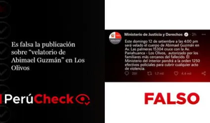 Es falsa la publicación sobre “velatorio de Abimael Guzmán” en Los Olivos
