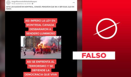 No, este video no muestra una protesta de Sendero Luminoso en Montreal, Canadá