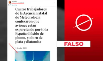 Es falso que trabajadores de Agencia Estatal de Meteorología hayan dicho que España está siendo fumigada