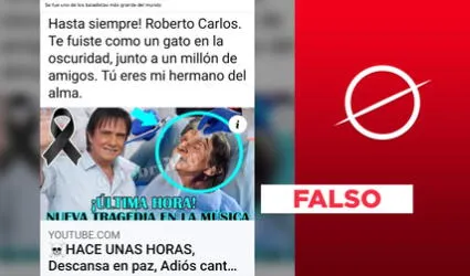 Es falsa la publicación sobre supuesta muerte del cantante Roberto Carlos