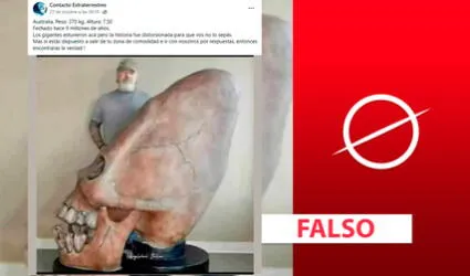 Es falso que foto sea de cráneo de ‘gigante’ que se encontró en Australia 