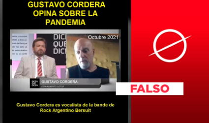 Son falsas las afirmaciones sobre la pandemia que hizo Gustavo Cordera en un video de Facebook