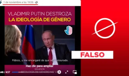 Es falso que Putin se haya referido a la “ideología de género” en entrevista con la NBC