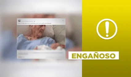 Es engañoso que una foto muestre a una mujer de 70 años que acaba de dar a luz