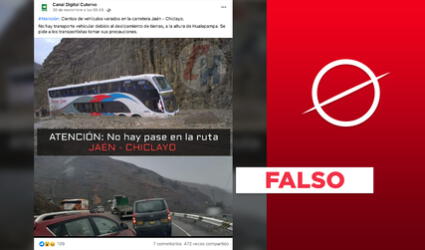 No, fotos de vehículos varados en la carretera Jaén - Chiclayo no son actuales