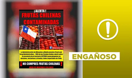 No, la noticia sobre “frutas chilenas contaminadas” no es actual