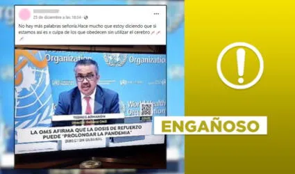 Post titulado “La OMS afirma que la dosis de refuerzo puede prolongar la pandemia” es engañoso