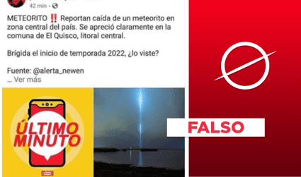 Es falso que foto viral muestra la “caída de un meteorito” en El Quisco, Chile