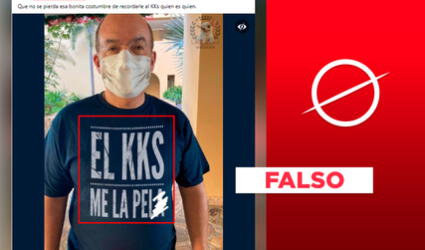 No, el expresidente mexicano Felipe Calderón no vistió una camiseta insultando a López Obrador