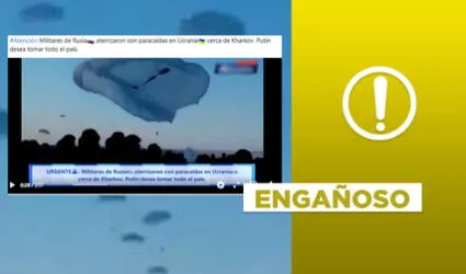 No, video de paracaidistas no corresponde a la guerra entre Ucrania y Rusia en 2022