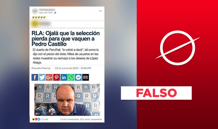 No, Rafael López Aliaga no pidió que “la selección peruana pierda” para vacar a Pedro Castillo