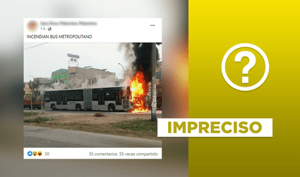 No, esta foto no muestra incendio de bus del Metropolitano por el actual paro de transportistas