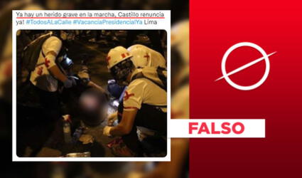 No, foto de un herido no corresponde a la reciente marcha contra el Gobierno de Pedro Castillo
