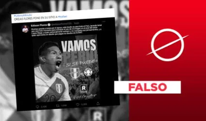 Es falso el tuit en el que el futbolista Edison Flores rechazó el uso de su imagen por Rafael López