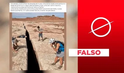 No, foto viral de una enorme grieta en el suelo no muestra la falla de San Andrés, California