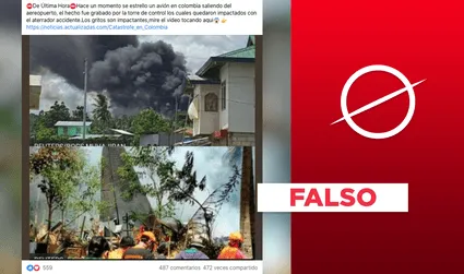 No, imágenes de accidente aéreo no fueron tomadas en Colombia, como indica viral