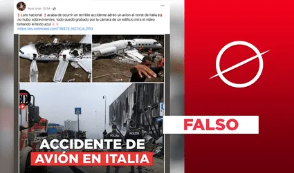 No, imágenes de accidente aéreo no muestran un reciente evento en Italia, como indica viral
