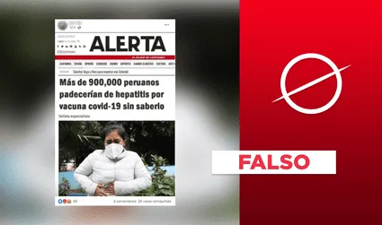 No, el diario Alerta no informó que los peruanos sufrirían de hepatitis tras vacunarse contra la COVID-19