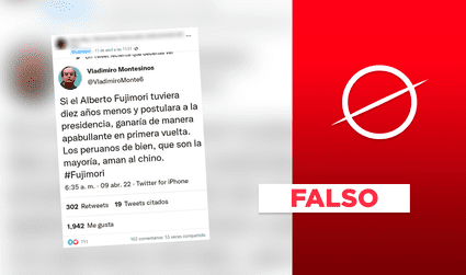 No, Vladimiro Montesinos no afirmó que Alberto Fujimori “ganaría” la presidencia si volviese a postular