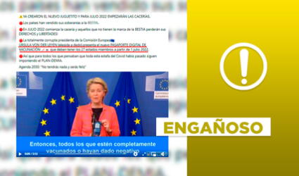 No, video no muestra a presidenta de la Comisión Europea anunciando “nuevo” pasaporte de vacunación “a partir de julio de 2022″