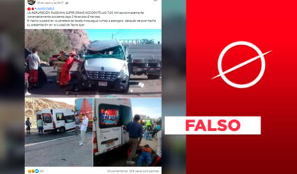 No, estas fotos no muestran un supuesto accidente de la agrupación musical Russkaya