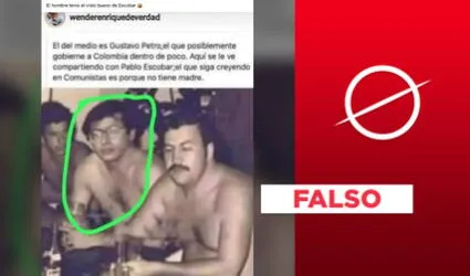 No, esta imagen no muestra a Gustavo Petro al lado de Pablo Escobar: es un fotomontaje