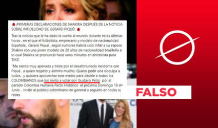 Elecciones en Colombia: es falso que Shakira invitó en entrevista a votar por Gustavo Petro