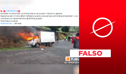 No, video de camión en llamas en Ecuador no es actual
