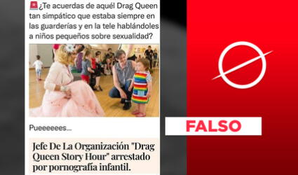 No, el jefe de la organización Drag Queen Story Hour no ha sido arrestado por pornografía infantil