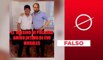 No, foto no muestra al presunto asesino Misael Nallar abrazando a Evo Morales