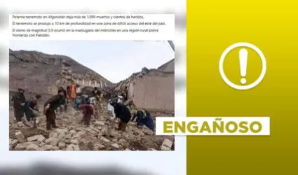 No, imagen de personas retirando escombros no fue tomada tras el terremoto del 22 de junio en Afganistán